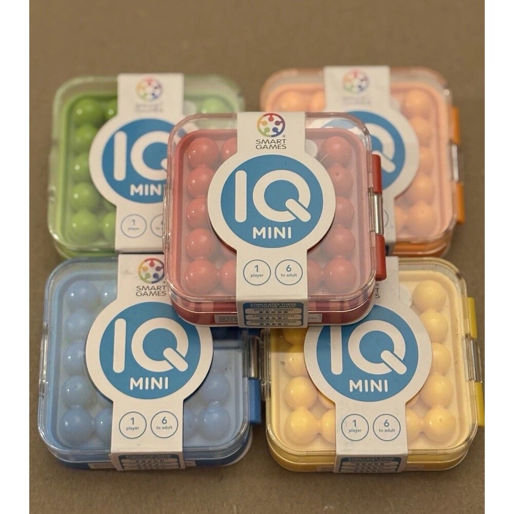 SmartGames IQ Mini Pocket-Size Brain Teaser Puzzle Game 5-Pack Multicolor